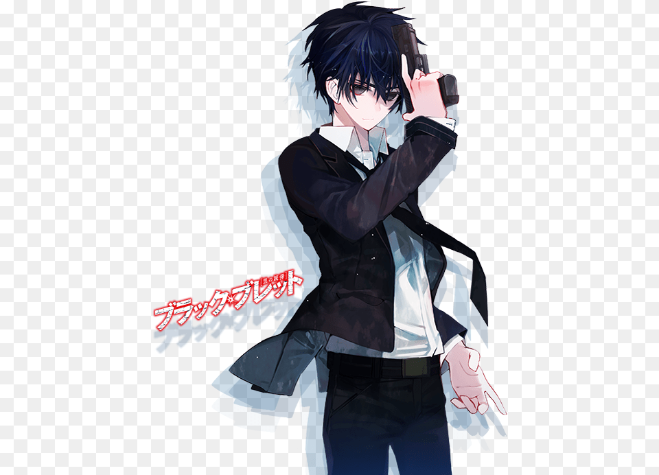 Anime 91act Sega Black Bullet Dengeki Bunko Anime Boy Dark Blue Hair, Publication, Book, Comics, Manga Png