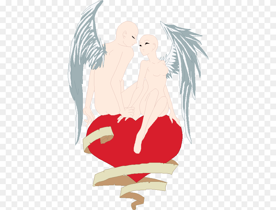 Anime Angel Couple Base, Adult, Female, Person, Woman Png