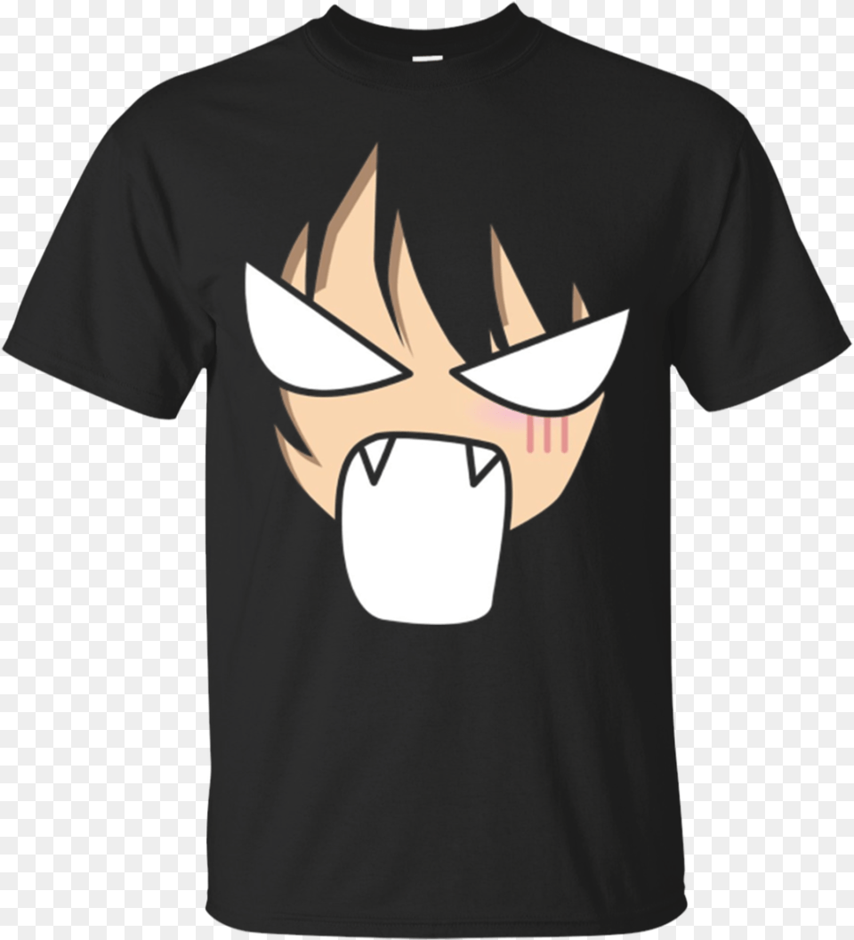 Anime Angry Face Shirt Manga Japanese Otaku Style Black T, Clothing, T-shirt, Person, Head Free Png Download
