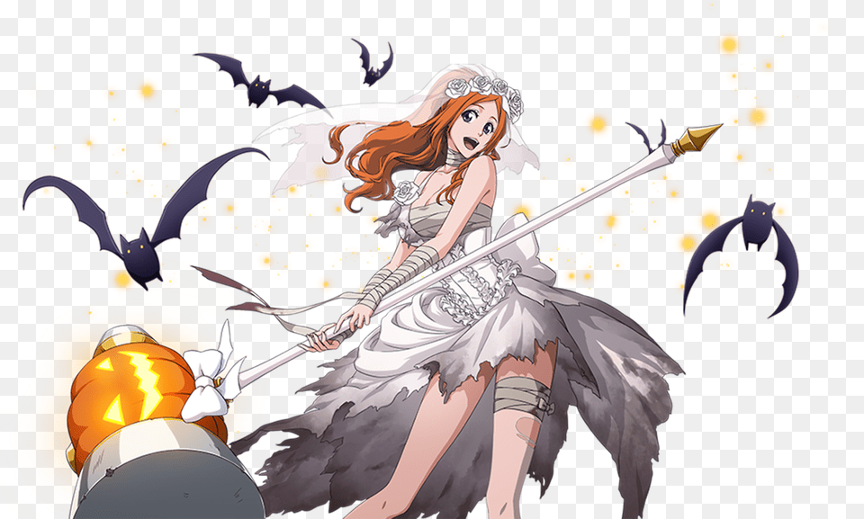 Anime Anime Girl And Bleach Image Bleach Brave Souls Halloween Orihime, Publication, Book, Comics, Adult Free Png Download
