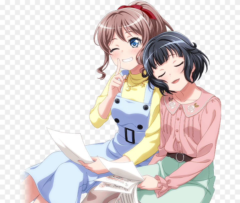 Anime Animegirl Colorful Sister Bff Bestfriend Bang Dream, Adult, Publication, Person, Female Free Png