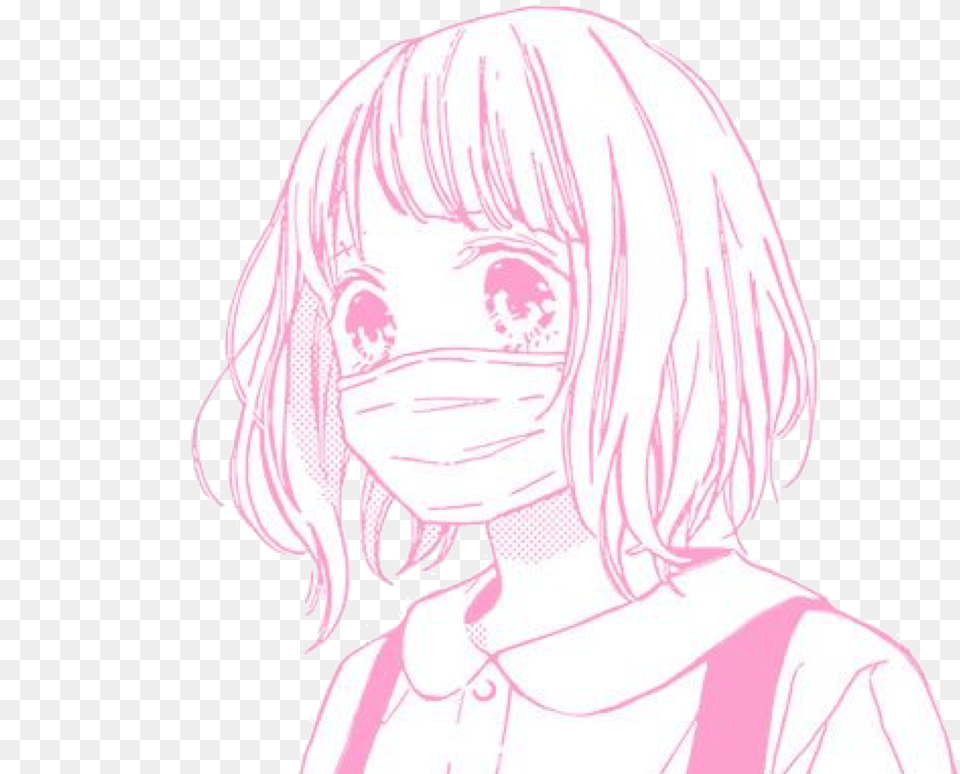 Anime Animegirl Manga Mask Japanese Anime Girl Face Mask, Adult, Publication, Person, Woman Free Transparent Png