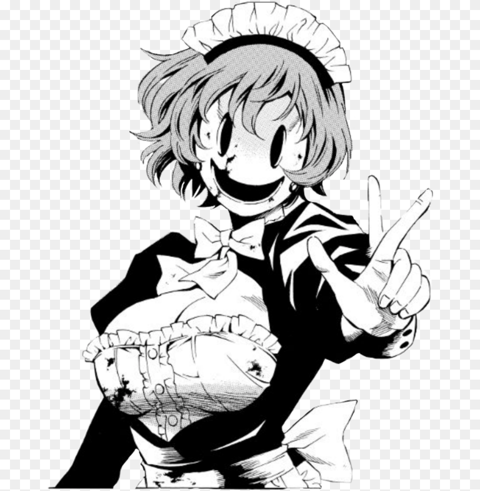 Anime Animegirl Mangagirl Manga Horror Gore Dark Tenkuu Shinpan Maid Mask, Book, Comics, Publication, Baby Free Png Download