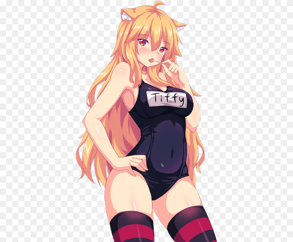 Anime Animegirl Neko Cat Nekogirl Catgirl Anime Cat Girl Tiffy, Book, Comics, Publication, Adult Free Transparent Png