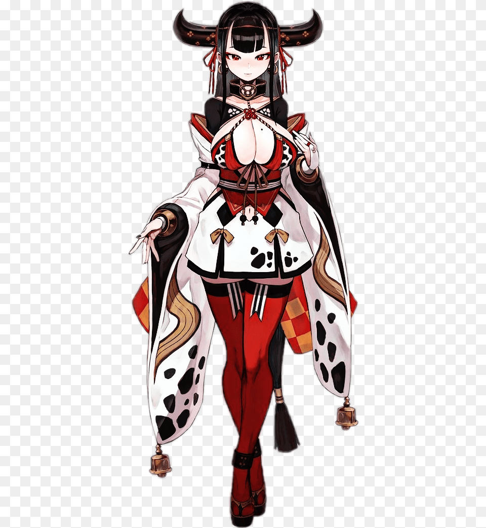 Anime Animegirl Sexy Cow Fighter Horns Red Socks, Book, Comics, Publication, Adult Free Png Download