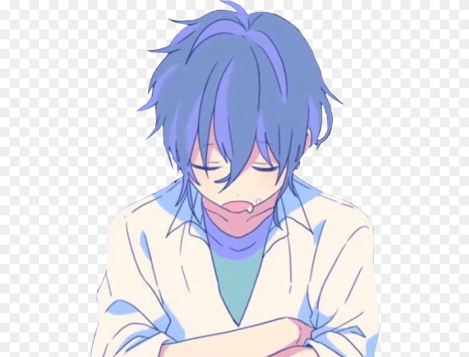 Anime Animeguy Sleepy Guy Pfp Freetoedit Cute Anime Boy Pfp, Adult, Publication, Person, Female Free Transparent Png
