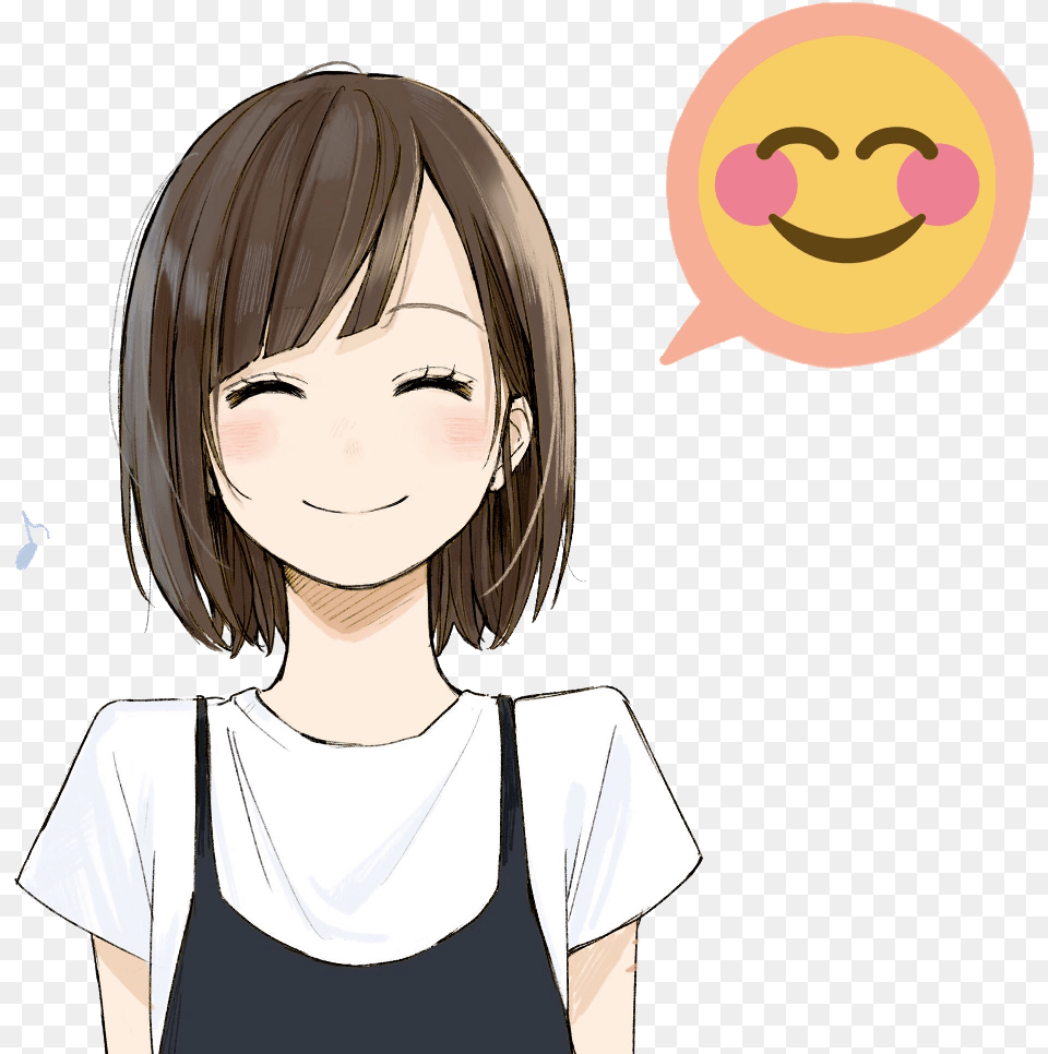 Anime Animetyan Tyan Cute Kawaii Ftestickers Emoji Anime Emot, Adult, Book, Comics, Female Free Transparent Png