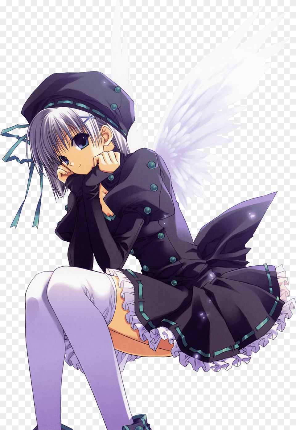 Anime Background White Hair Angel Anime Girl, Book, Comics, Publication, Adult Free Png