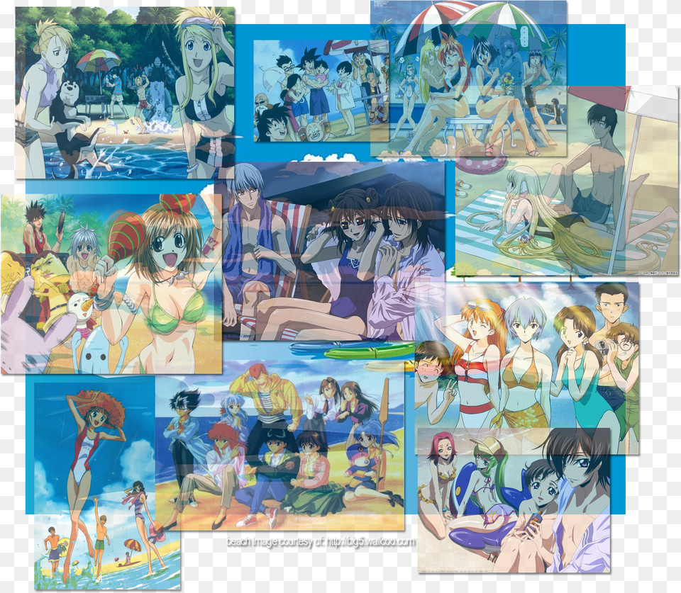 Anime Beach Images, Book, Comics, Publication, Art Free Png Download