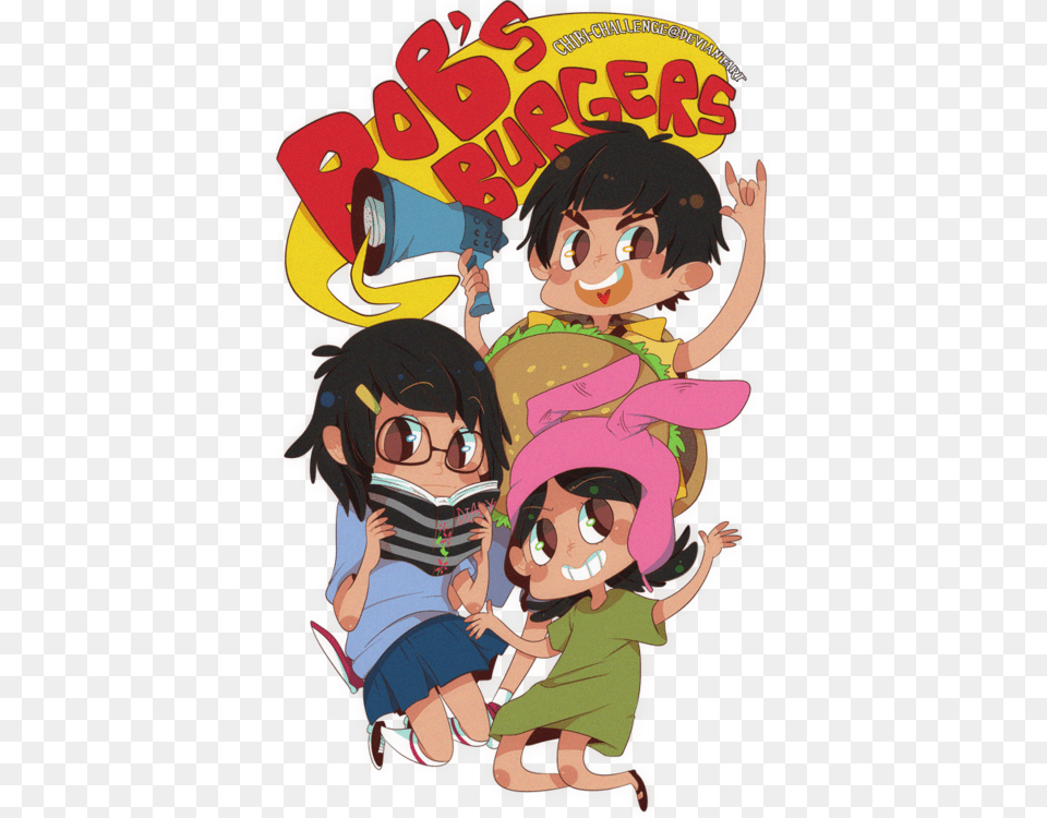 Anime Bobs Burger Fan Art, Book, Comics, Publication, Baby Free Png