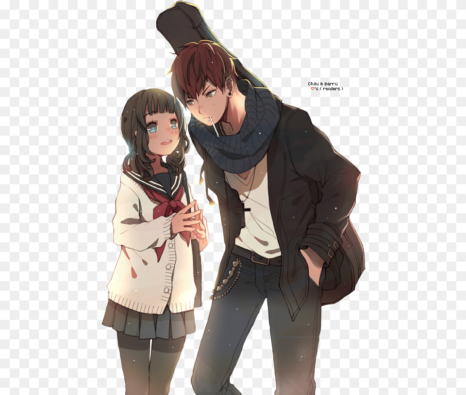 Anime Boy And Girl Hd Anime Boy Brown Hair, Publication, Book, Comics, Adult Free Png Download