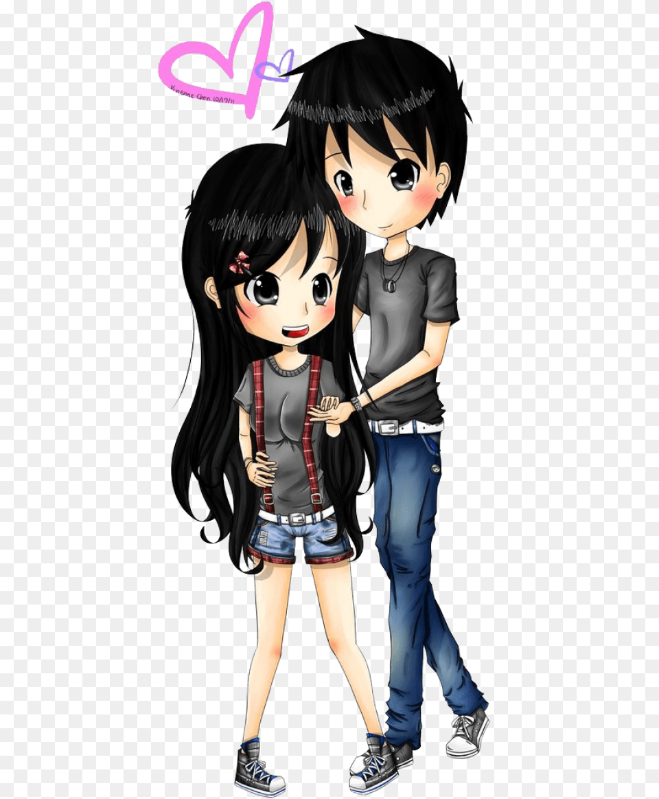 Anime Boy And Girl Image Cartoon Anime Boy And Girl, Book, Comics, Publication, Clothing Png