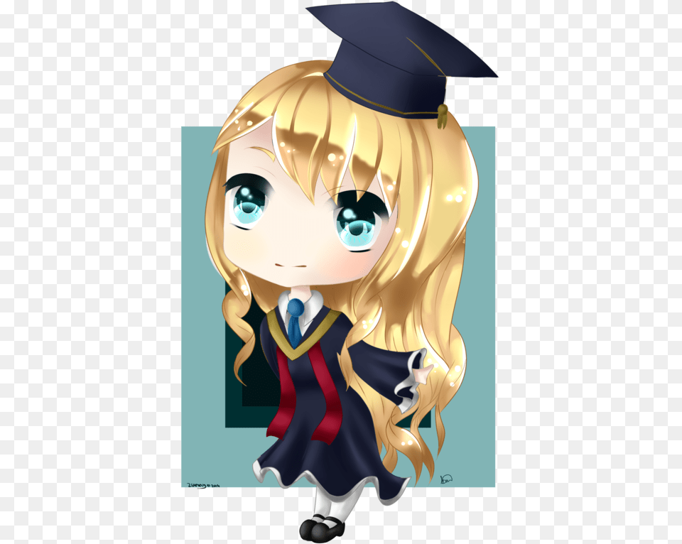 Anime Boy Anime Graduation Chibi Download Original Girl Graduating Drawing Anime, People, Person, Book, Comics Free Transparent Png