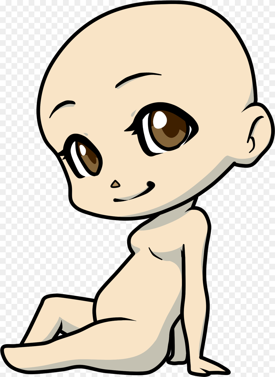 Anime Boy Base Sitting, Alien, Baby, Person, Face Free Png Download