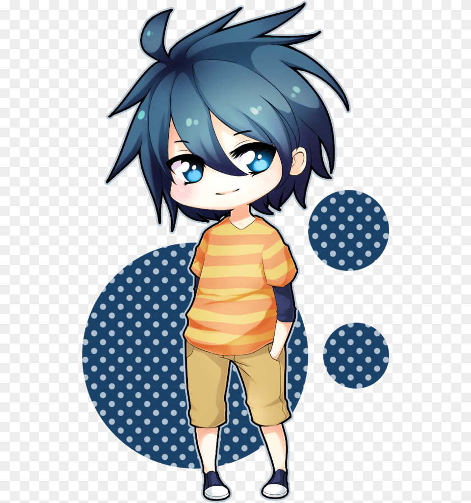 Anime Boy Chibi 5 Image Background Transparent Circle With A Circle, Book, Publication, Comics, Baby Free Png Download