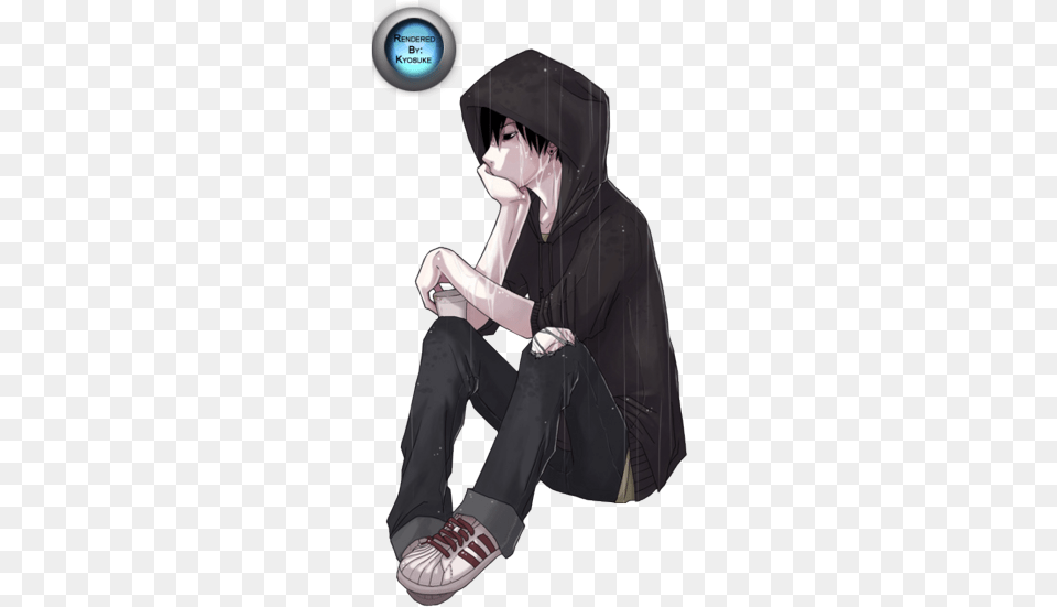 Anime Boy Clipart File Images Anime Boy Sitting, Clothing, Coat, Teen, Person Free Transparent Png