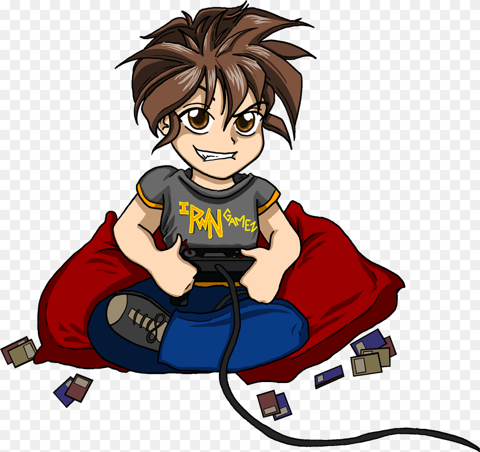 Anime Boy Clipart Gamer, Book, Comics, Publication, Baby Free Png Download