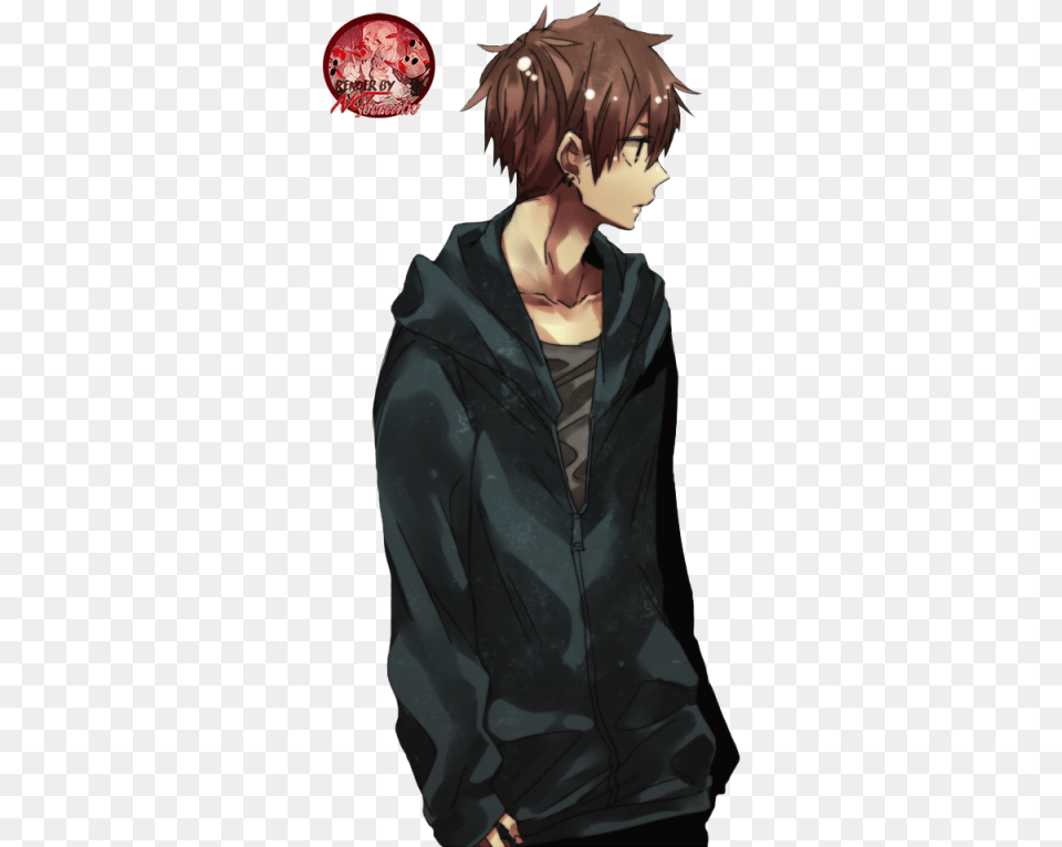 Anime Boy Transparent Brown Hair Anime Boy, Publication, Book, Clothing, Coat Free Png