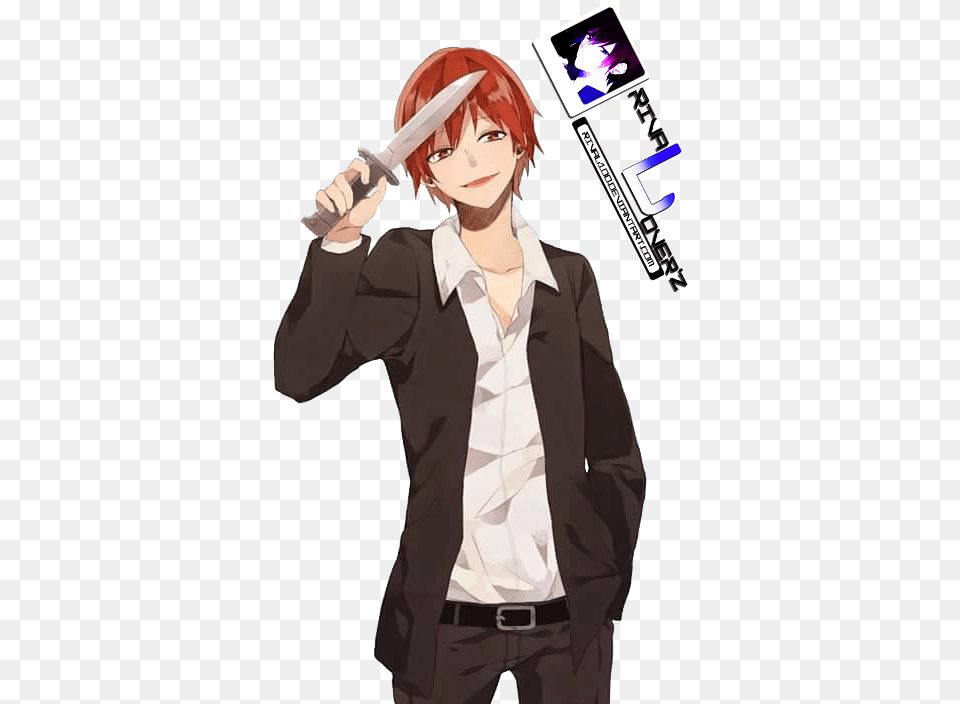 Anime Boy Render By Rival100 Karma Assassination Classroom Anime Render Boy, Publication, Book, Comics, Weapon Png Image