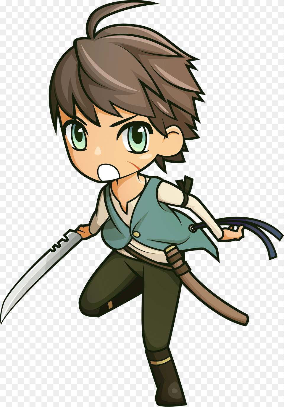 Anime Boy Sword Boy With A Sword Anime, Book, Comics, Publication, Person Free Transparent Png