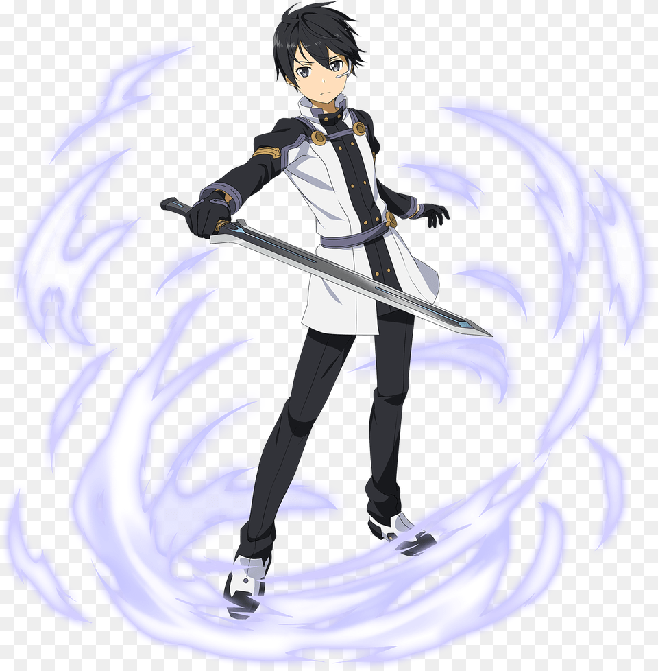 Anime Boy With Black Hair Sword Art Online Ordinal Scale Kirito, Book, Comics, Publication, Weapon Png