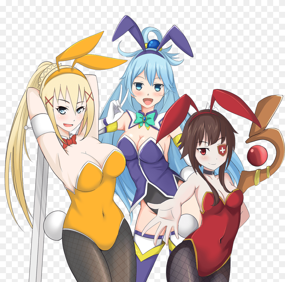 Anime Cartoon Human Hair Color Fictional Character Konosuba Darkness Bunny Suit Free Png Download