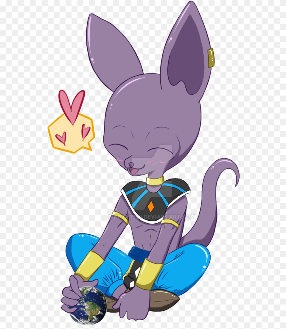 Anime Cat And Geek Dragon Ball Beerus Cute, Purple, Book, Publication, Comics Free Png Download