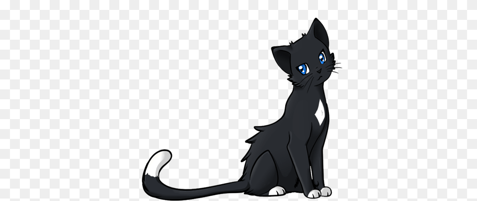 Anime Cat Image Anime Black And White Cat, Animal, Mammal, Pet, Black Cat Png