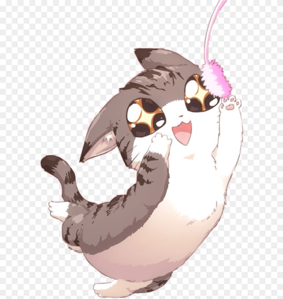 Anime Cat Love Cute Kawaii Happy Manga Chibi Kawaii Cute Anime Cat, Hardware, Electronics, Baby, Person Free Png Download