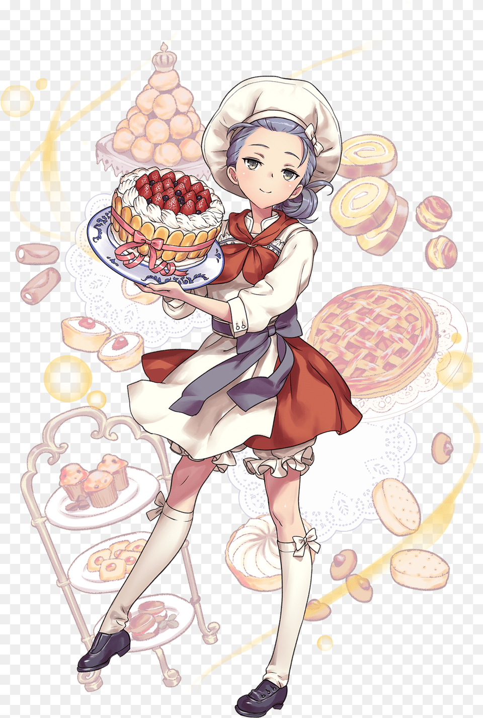 Anime Chefs Girl Transparent Cartoons Anime Girl Anime Chef, Book, Comics, Publication, Food Free Png Download