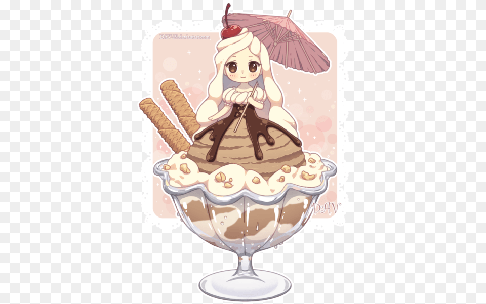 Anime Chibi And Ice Cream Image Ice Cream Girl Drawing, Dessert, Food, Ice Cream, Baby Free Transparent Png