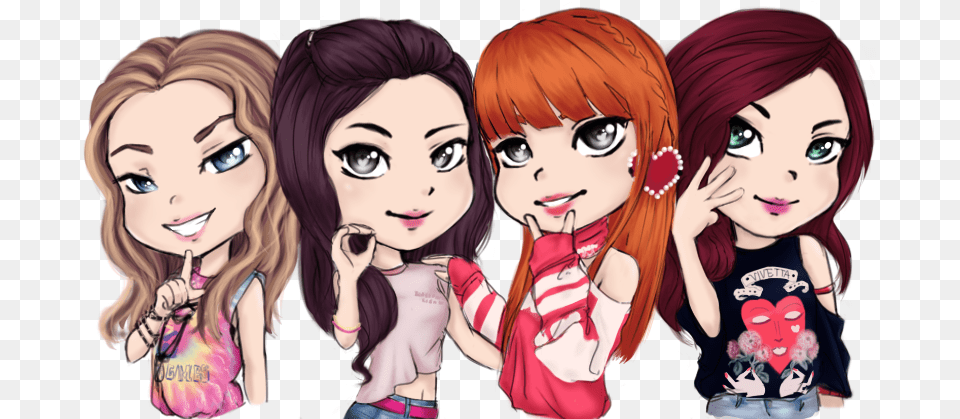 Anime Chibi And Kpop Image Rose Anime Black Pink, Publication, Book, Comics, Adult Png