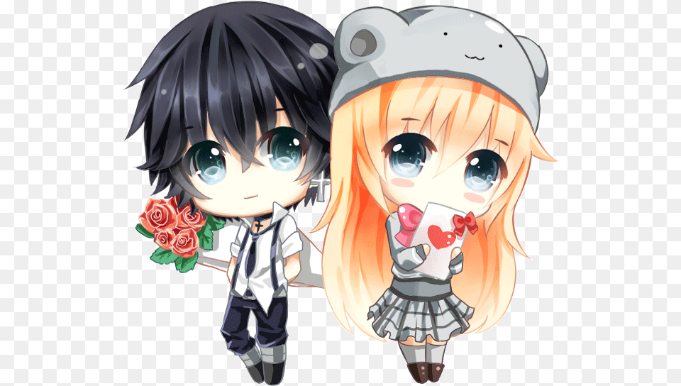 Anime Chibi Couple Gif, Book, Comics, Publication, Baby Free Png