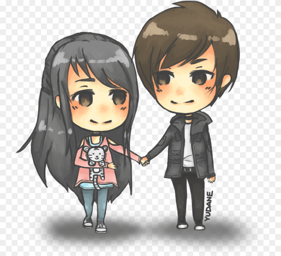 Anime Chibi Drawing Sketch Cute Couple Chibi Cute Animated Couple Hd, Book, Comics, Publication, Person Free Png