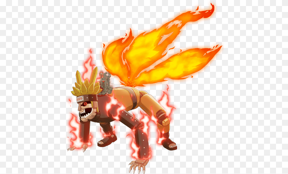 Anime Chibi Naruto Nine Tails Naruto Blazing Mecha Naruto, Fire, Flame, Dynamite, Weapon Png Image
