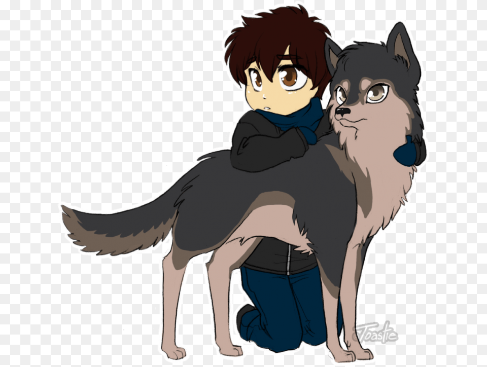 Anime Chibi Wolf Boychibi Boy And His Wolf Boy And His Wolf, Person, Face, Head, Book Free Png