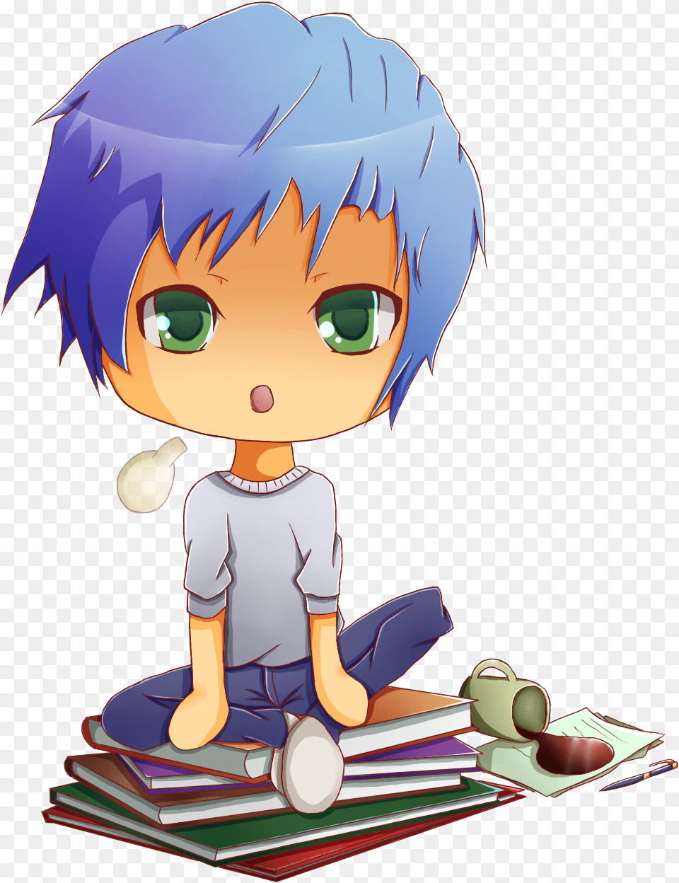 Anime Chibi Writing Hd, Book, Comics, Publication, Baby Free Png Download