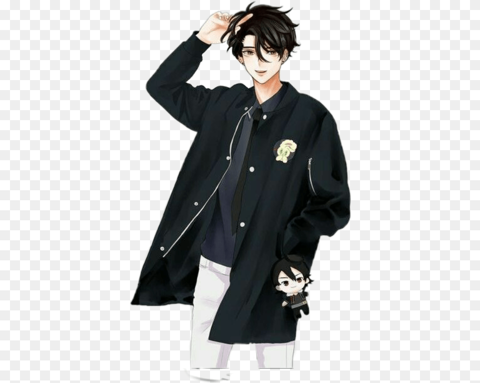 Anime Cool Boy With Jacket Hd Boy Gambar Anime Cool, Book, Clothing, Coat, Comics Free Png Download