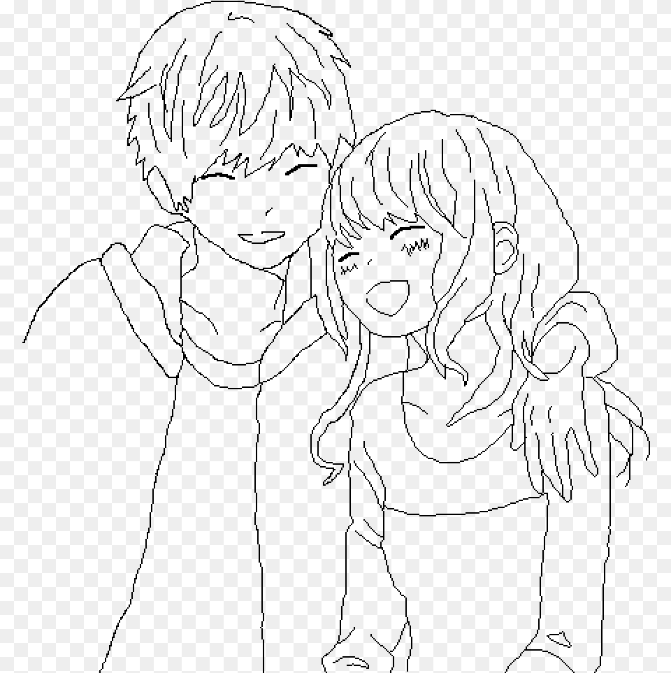 Anime Couple Base Anime Couple Drawing Bases, Gray Png
