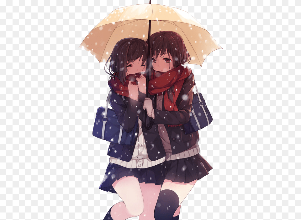 Anime Couple Umbrella Rain, Publication, Book, Comics, Person Png Image