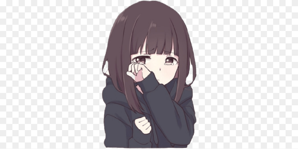 Anime Cute Depressed Sad Anime Girl, Book, Comics, Publication, Person Free Png