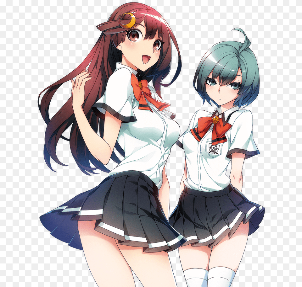 Anime Cute Girl Couple School Uniform Cute Anime Girl Couples, Book, Comics, Publication, Adult Png