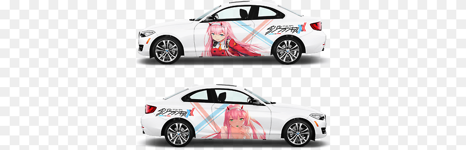 Anime Darling In The Franxx Zero Two Anime Car Decals, Vehicle, Transportation, Sedan, Wheel Png