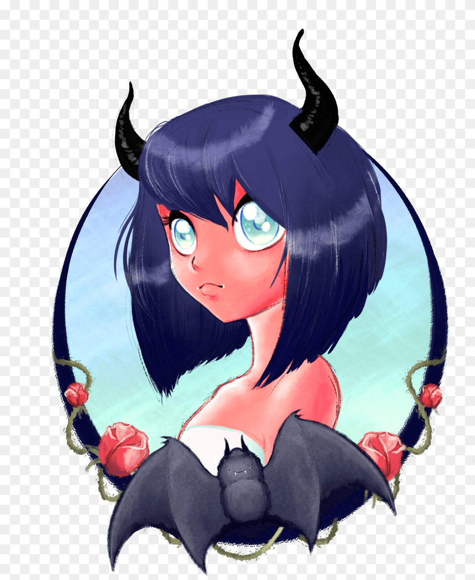 Anime Demon Girl Cute Anime Demon Girl, Book, Comics, Publication, Person Free Png Download