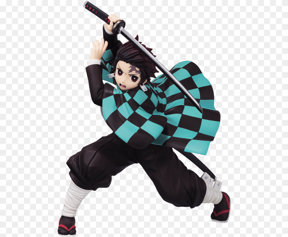 Anime Demon Tanjiro Kamado, Person, People, Sword, Weapon Png