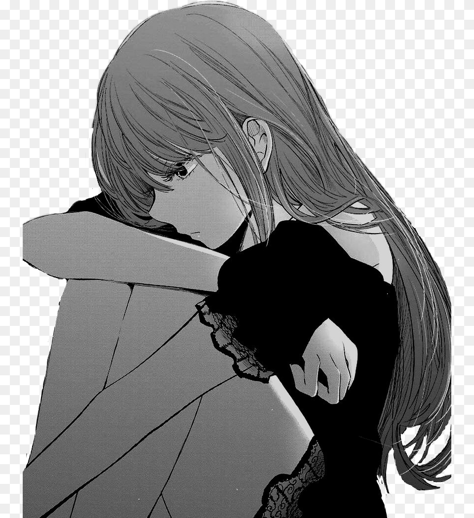 Anime Depressed Animegirl Anime Girl Sad Manga, Book, Comics, Publication, Adult Png Image