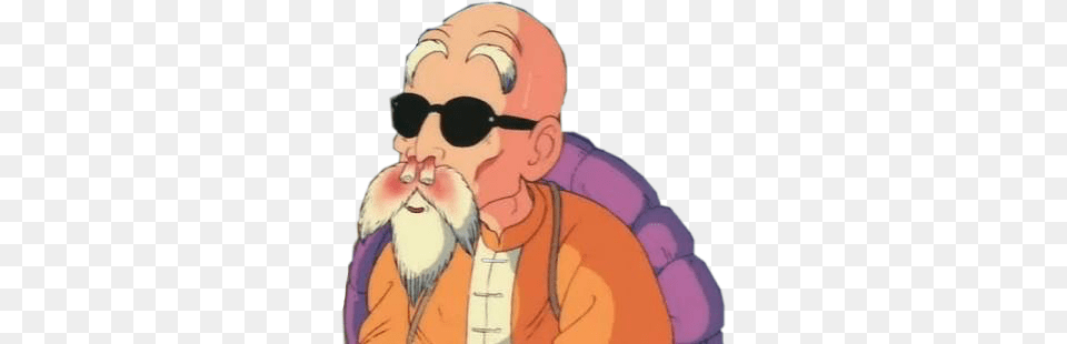 Anime Dragonballz Dragonballgt Dragonball Pervert Master Roshi Nosebleed, Person, Accessories, Sunglasses, Book Free Png