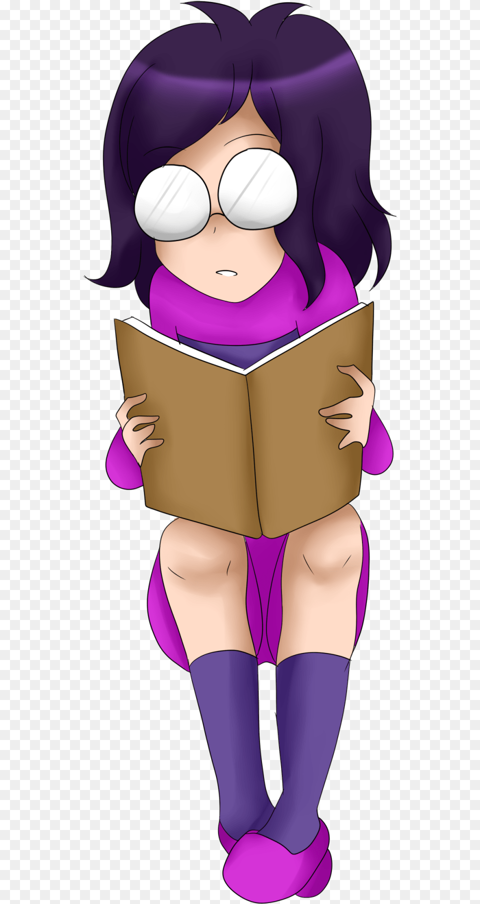 Anime Drawing Tumblr Cute Anime Girl Drawing Tumblr Cartoon, Person, Purple, Reading, Book Png