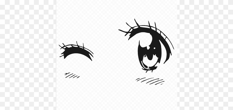 Anime Eyes Decal Quality Vinyl Decals Winking Clipart Anime Vinyl Sticker For Wall, Art Free Transparent Png