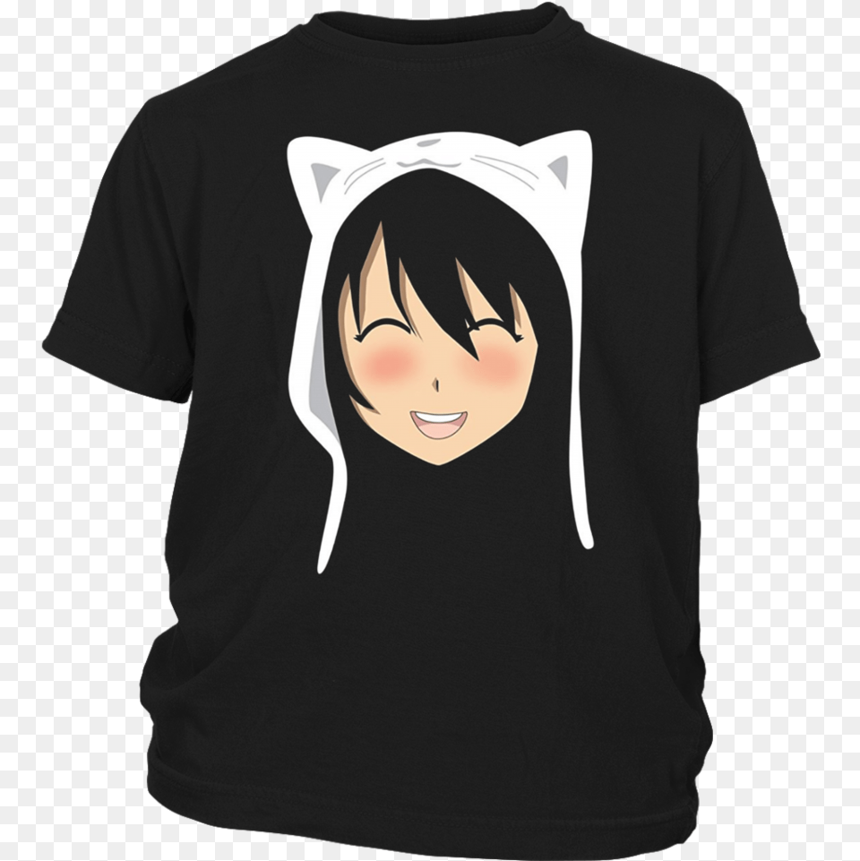 Anime Face Cat T Shirt Nike Shirt Background Hd, Clothing, T-shirt, Book, Comics Png Image
